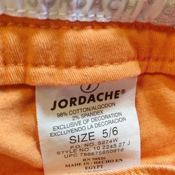 Y2K VTG Jordache Capris Crop Orange Pants Jeans 5/6 Low-Rise Stretch - Picture 6 of 7